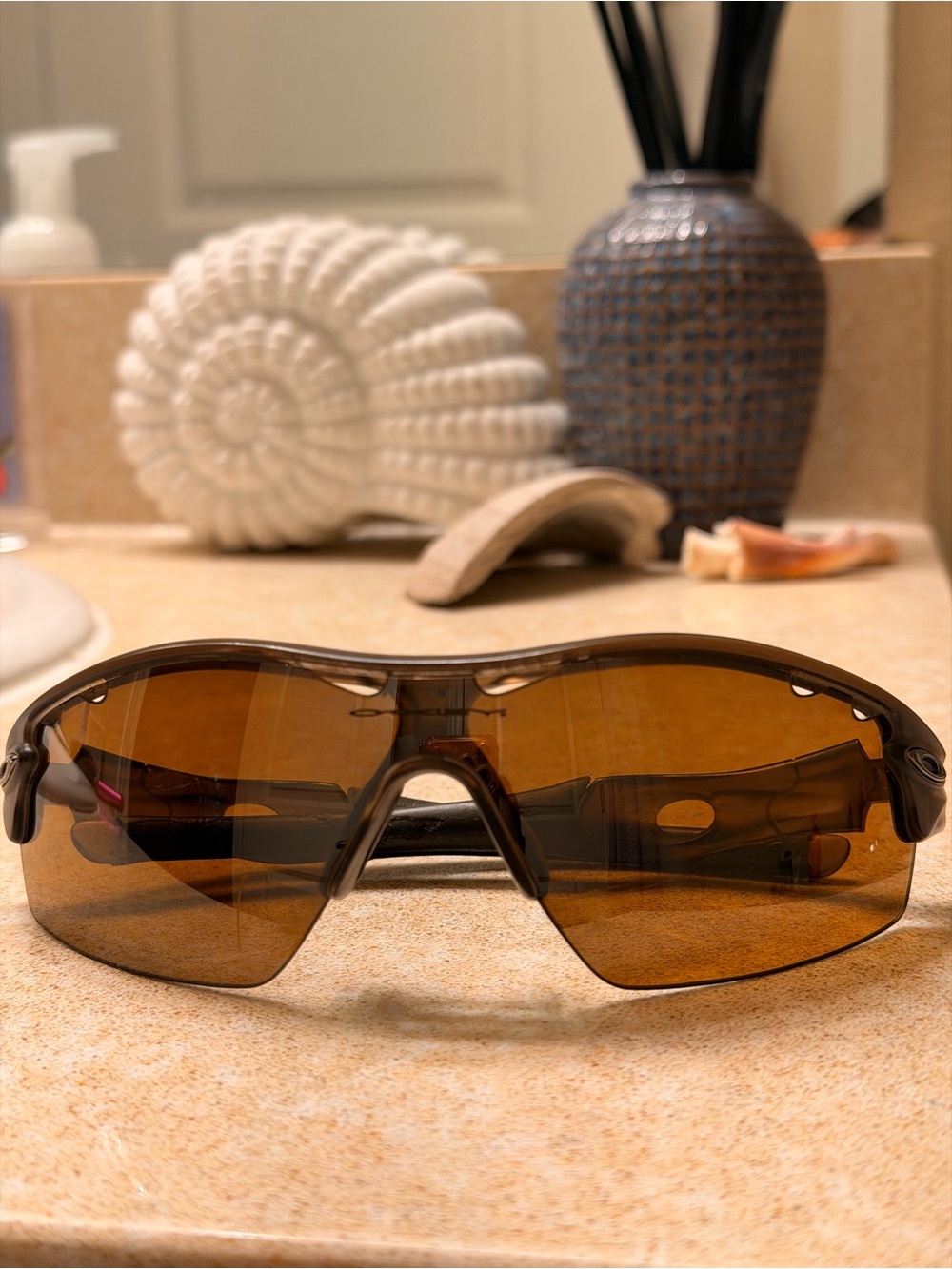 Oakley Men's Sunglasses - Brown Lenses, Dark Frame